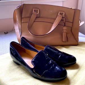 Cole Haan satchel  and patent leather slippers